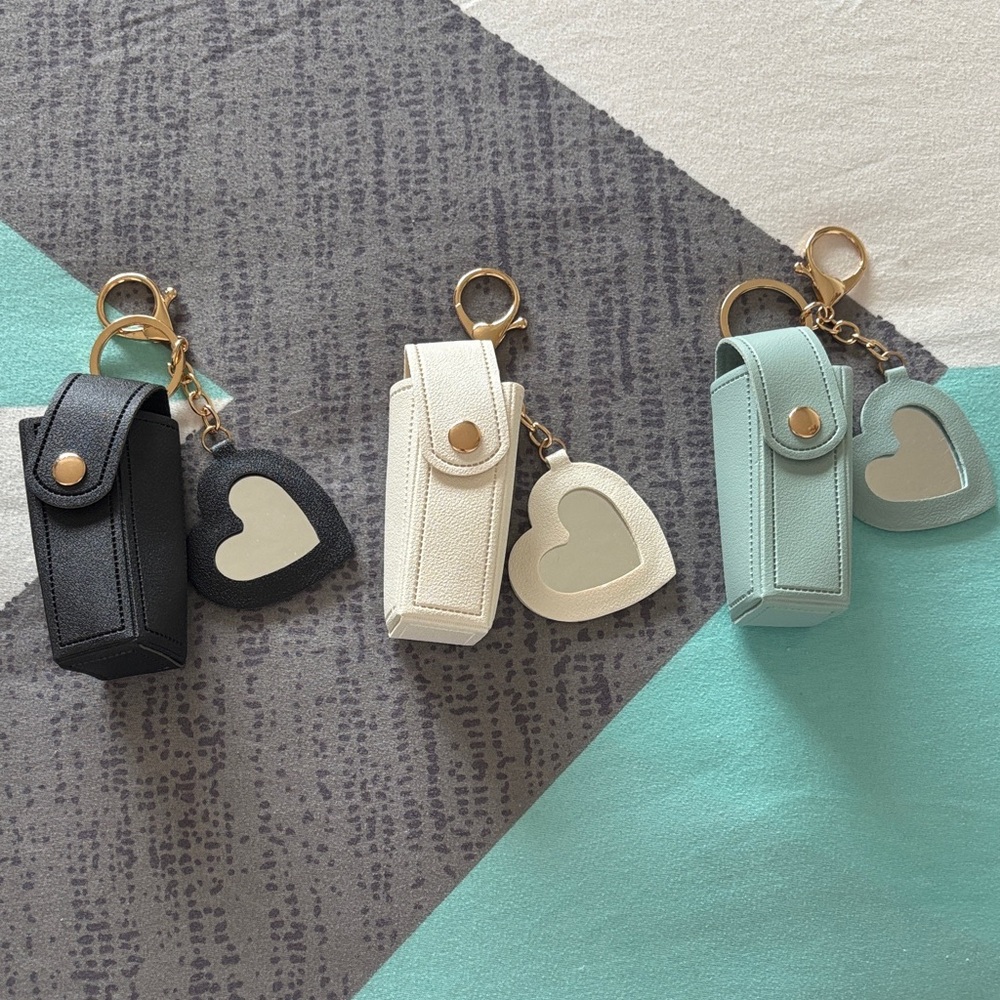 Stylish Keychain Pouch Set with Heart Charm